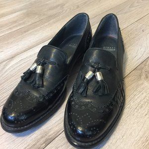Stuart Weitzman Black Beaded Loafer Shoes Size 9.5